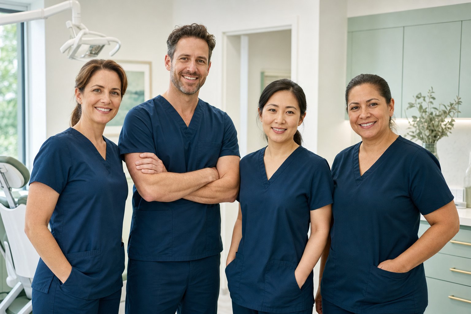 The Hartsfold Emergency Dental team together in their clinic